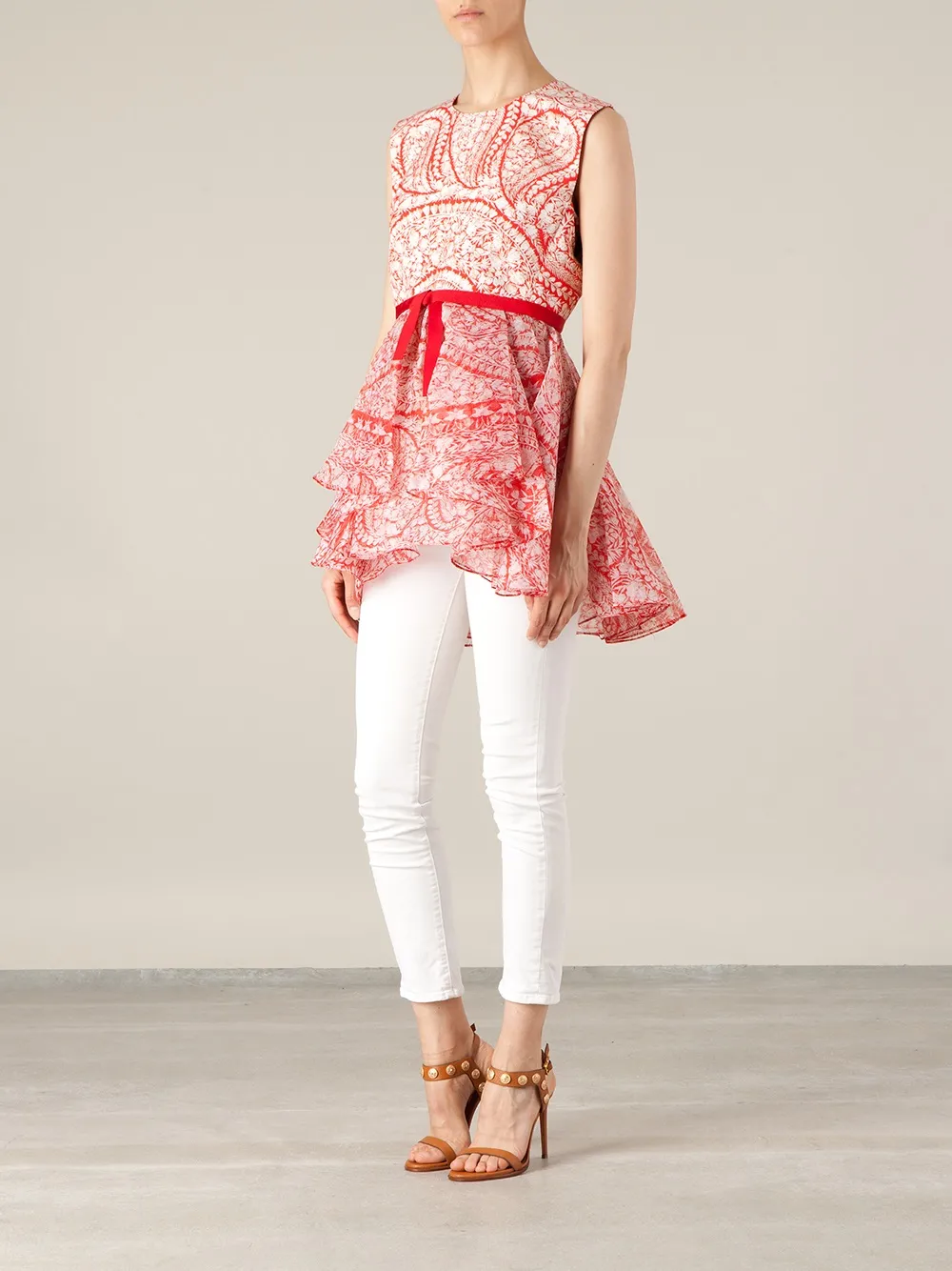 Giambattista Valli printed top Rood