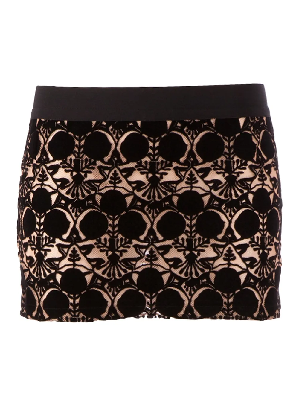 Ann Demeulemeester flock effect miniskirt - Nero