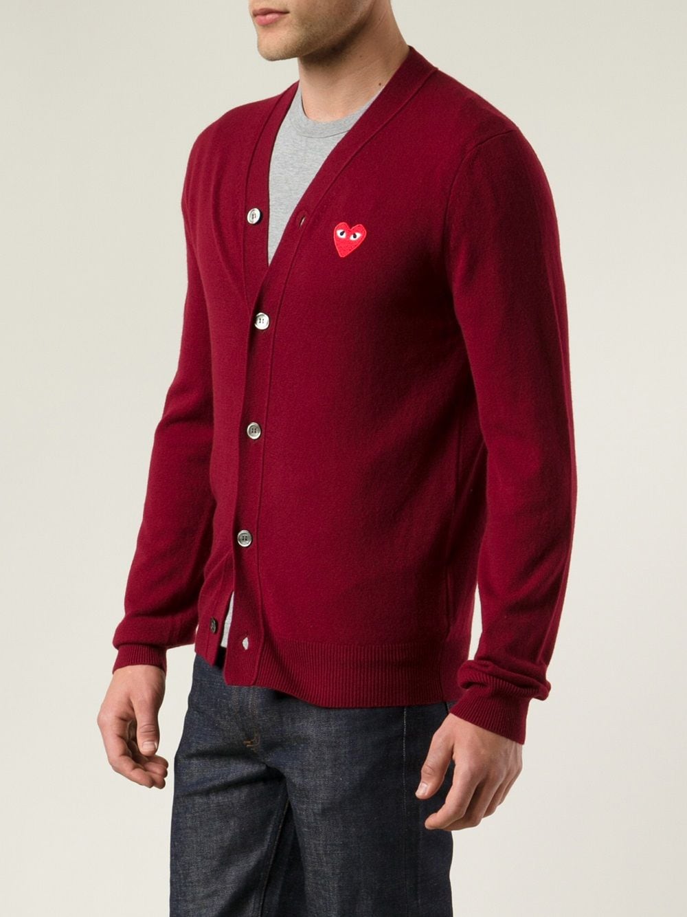 Shop Comme Des Garçons Play Classic Cardigan In Red