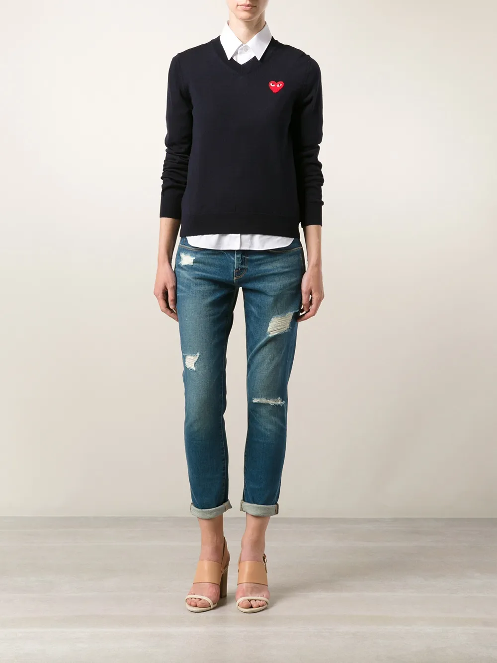 Comme Des Garçons Play pullover sweater - Blauw