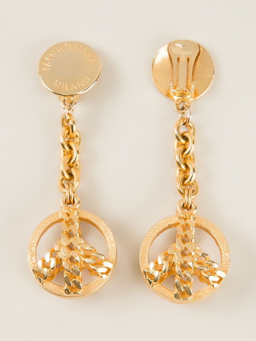 Image 2 of Moschino Pre-Owned 1980's large drop peace earrings