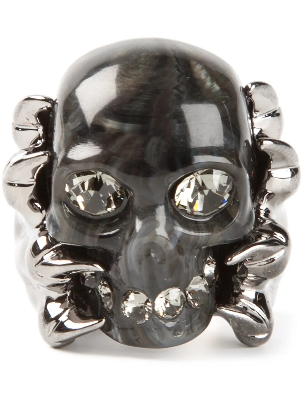 Alexander McQueen claw skull cocktail ring - Nero