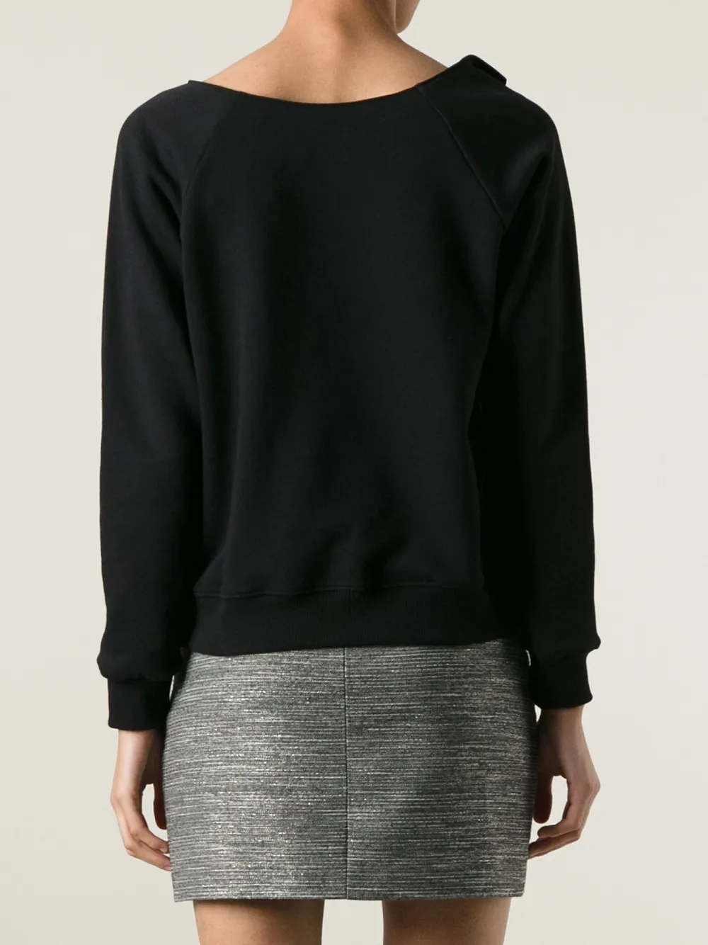 Saint Laurent asymmetric neckline sweatshirt Zwart