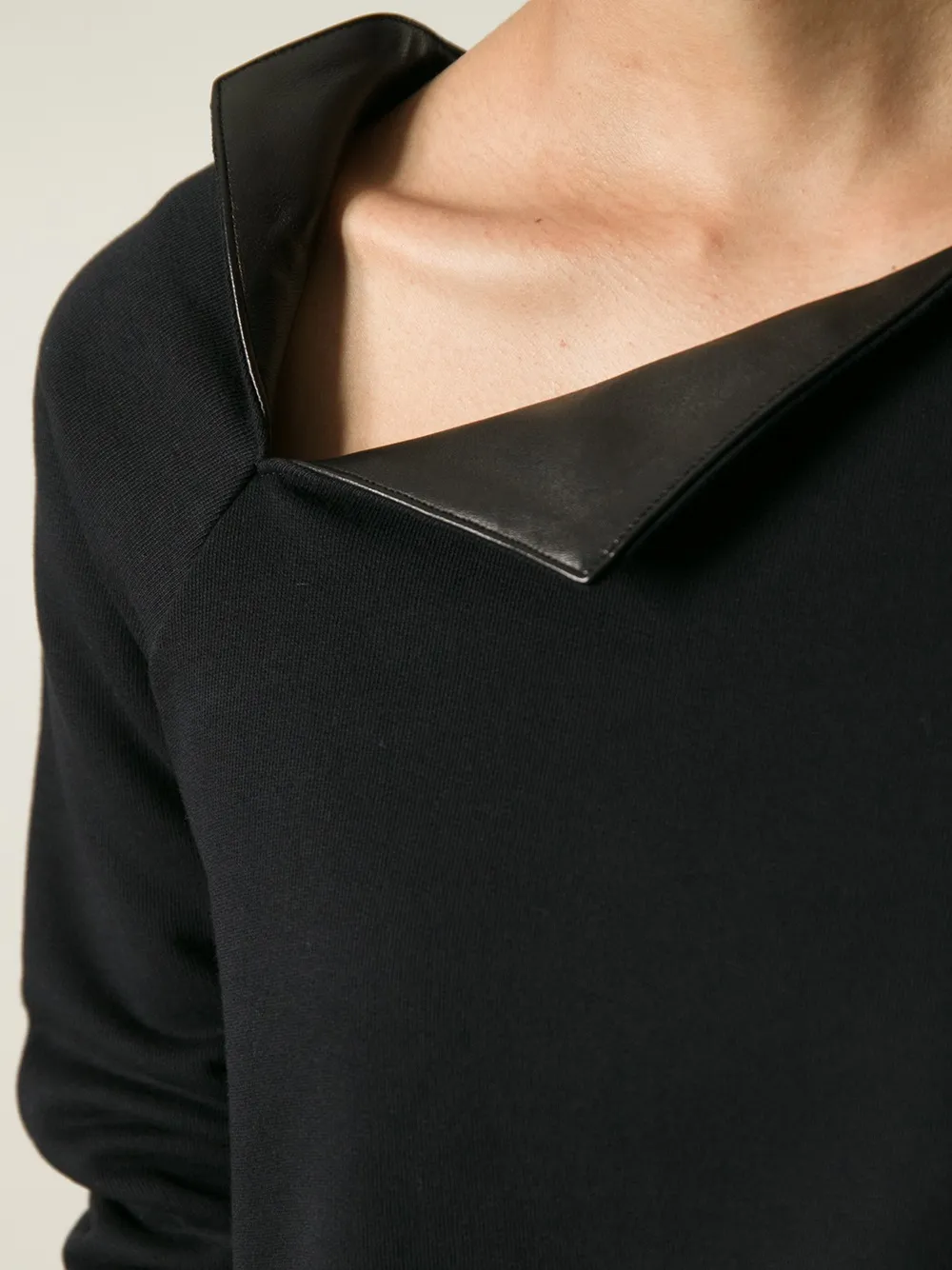 Saint Laurent asymmetric neckline sweatshirt Zwart