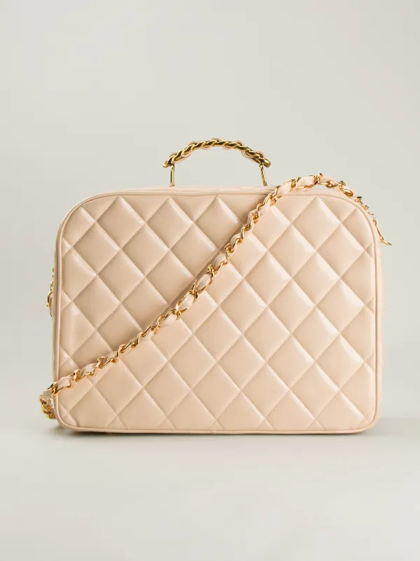 CHANEL キルティングバッグ ケース付き CHANEL Pre-Owned キルティング ケース | ニュートラル | FARFETCH JP
