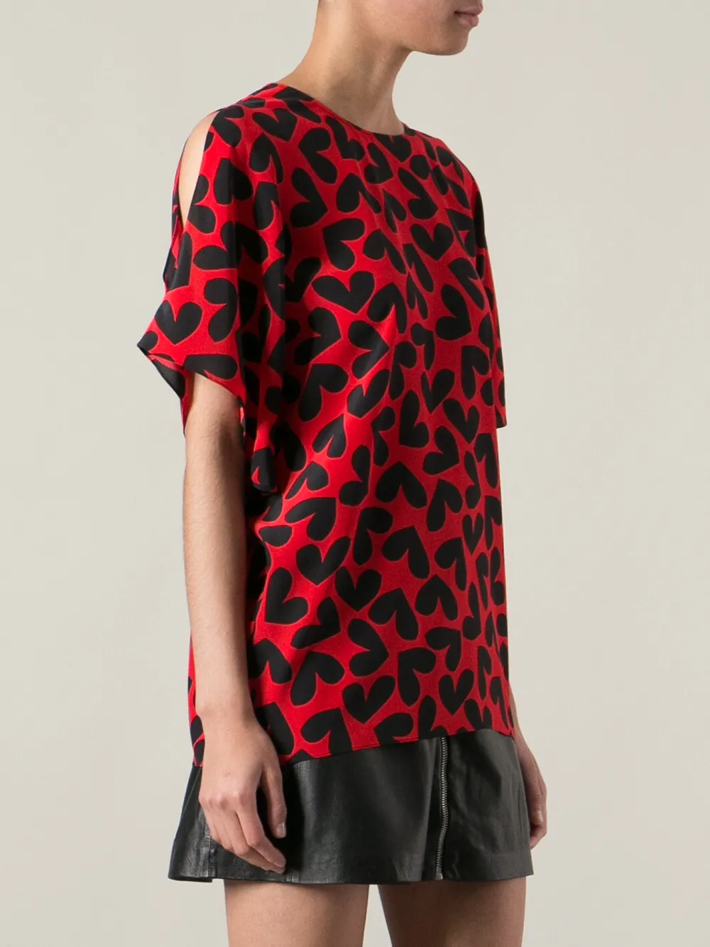 Saint Laurent heart print t-shirt Rood