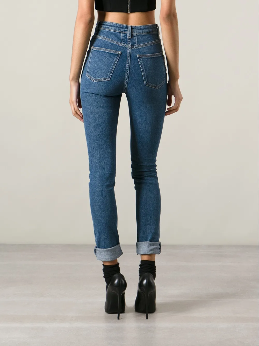 saint laurent denim pumps