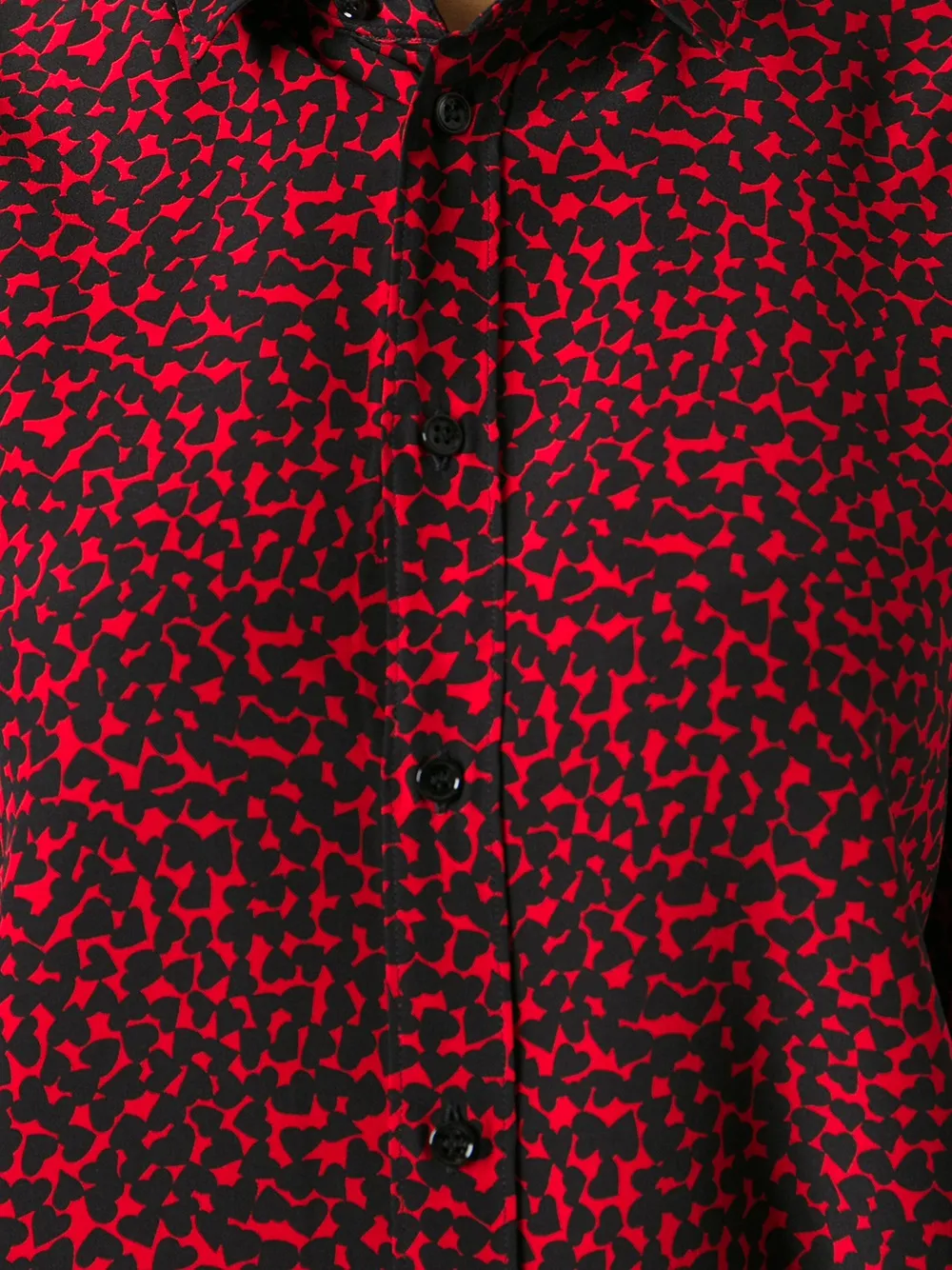 Saint Laurent Heart-print Shirt In Red