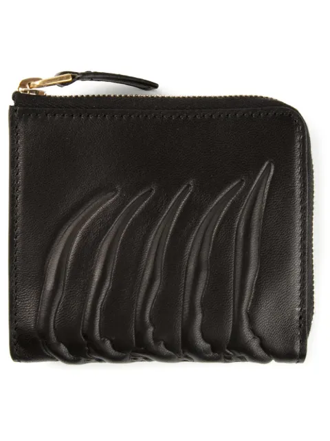 Click to view more detailed imagery on our partner's website Alexander Mcqueen Rib Cage Leather Half Zip Wallet In Black