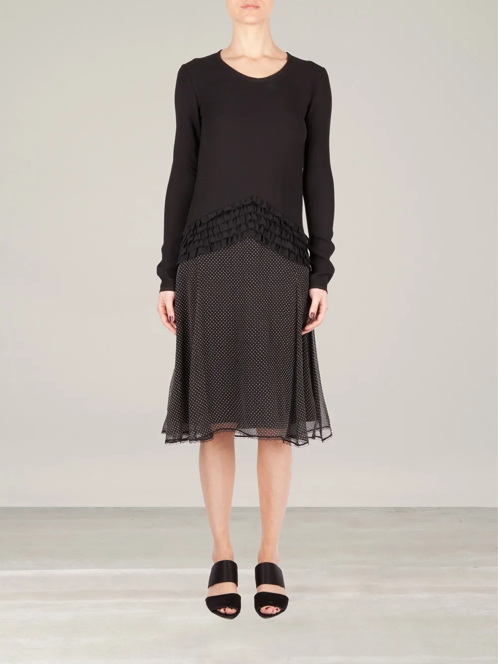 Sharon Wauchob Ruffle Waist Dress In Black