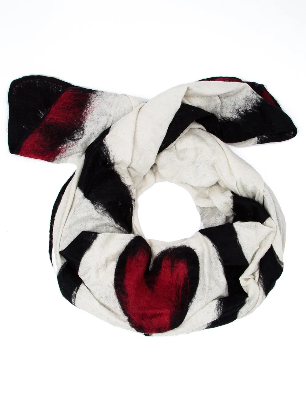L'Eclaireur Made By Failero Sarti heart print scarf | Black | Image 1