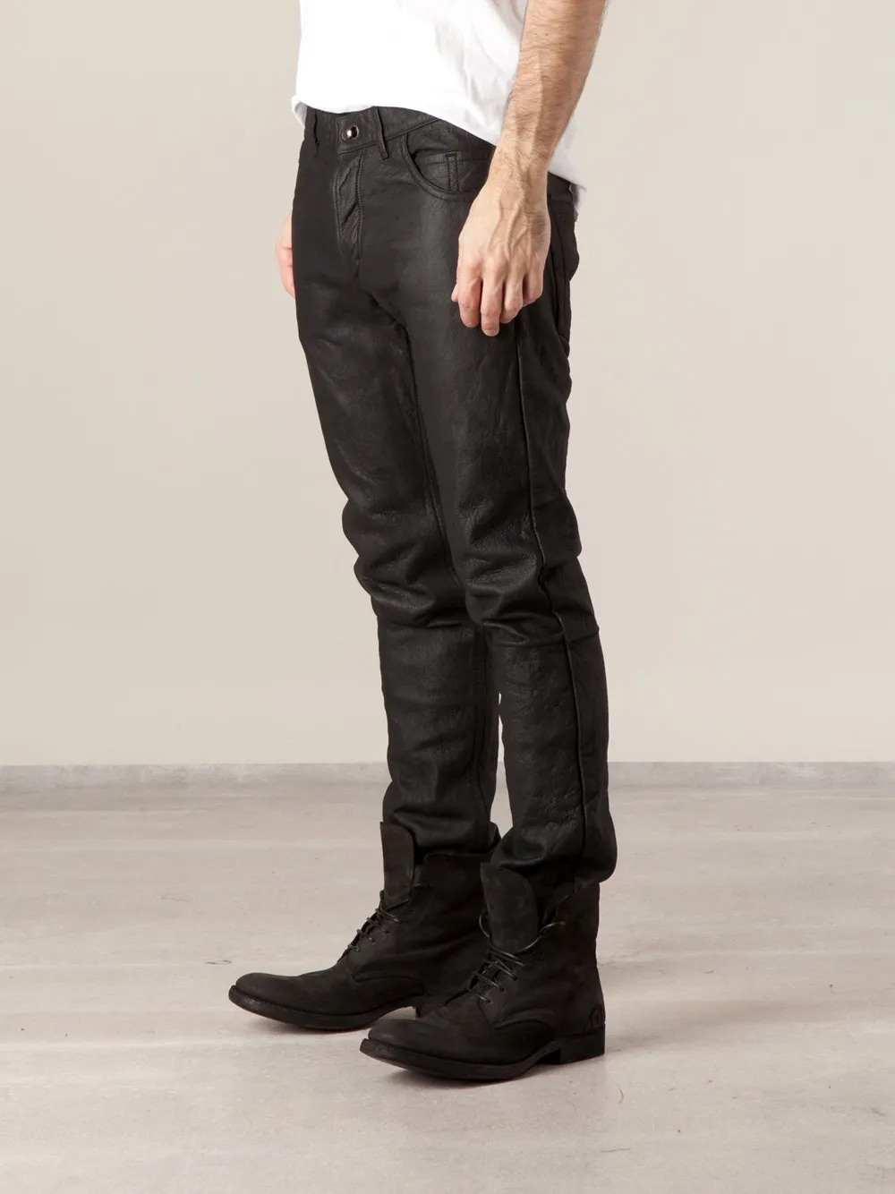Isaac Sellam Experience 'Furax' lambskin trousers Zwart