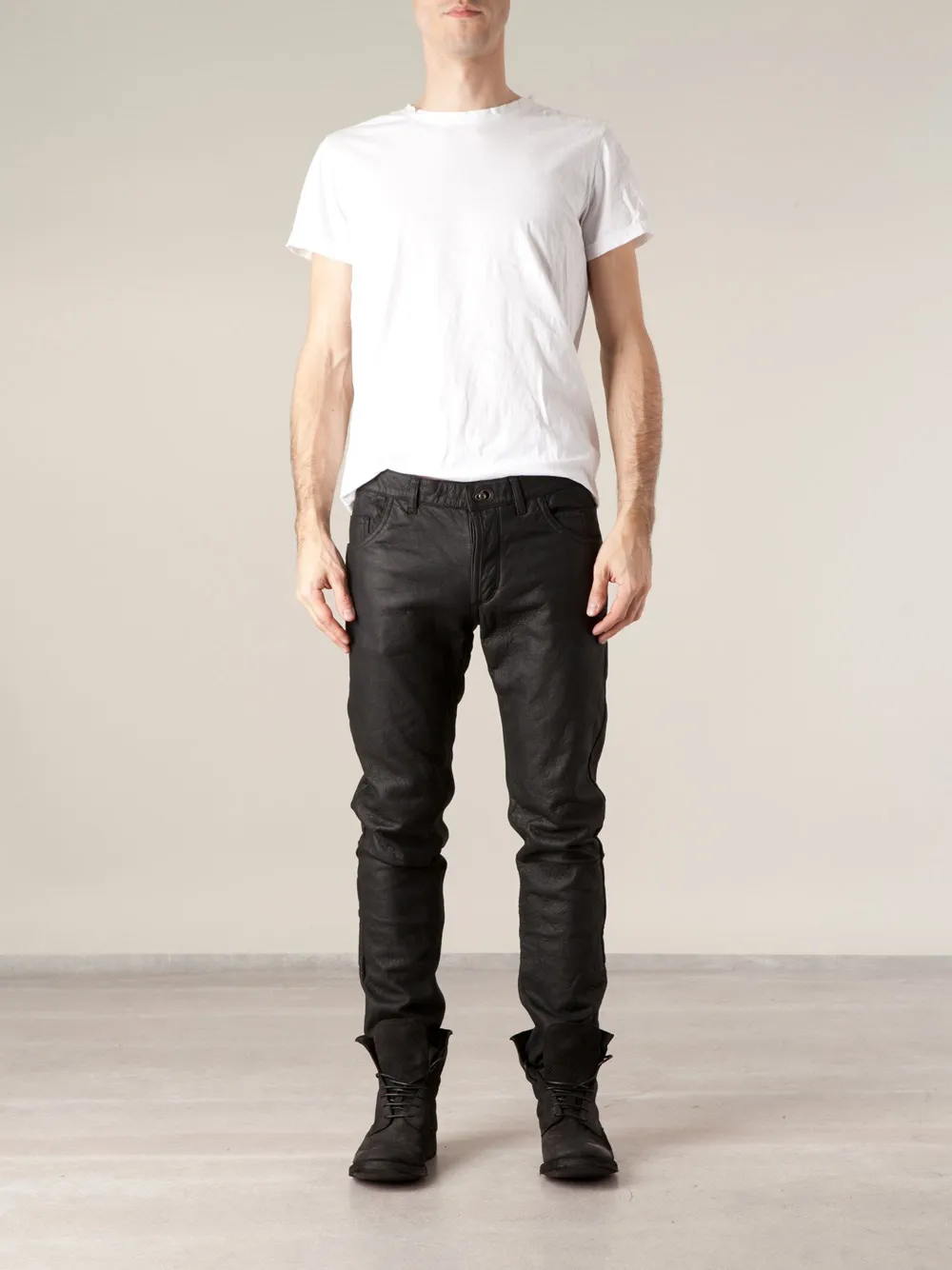 Isaac Sellam Experience 'Furax' lambskin trousers Zwart