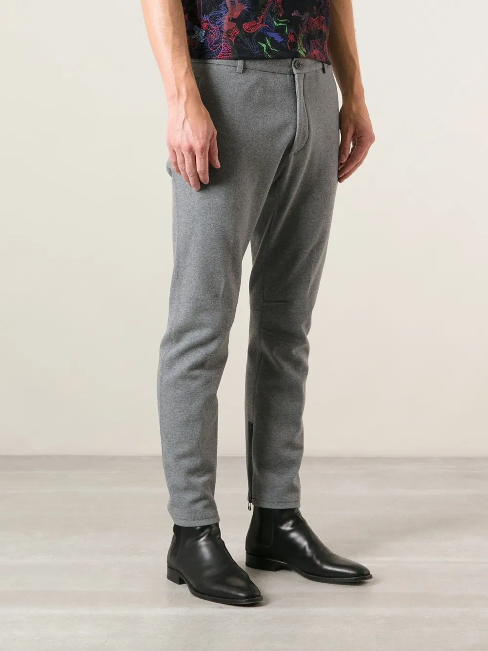 Lanvin slim biker style trousers Grijs