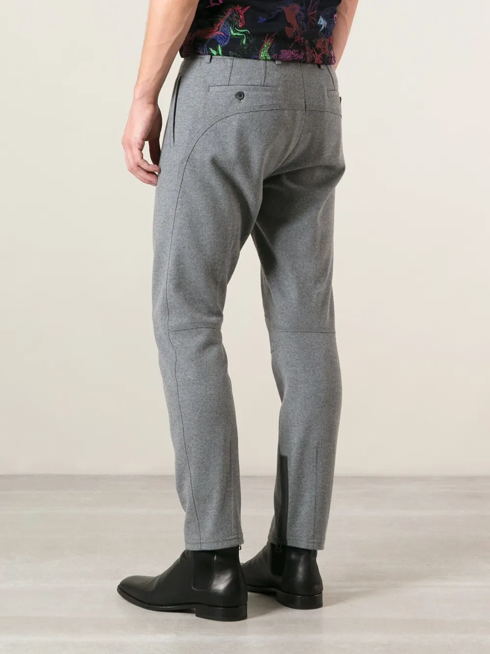 Lanvin slim biker style trousers Grijs