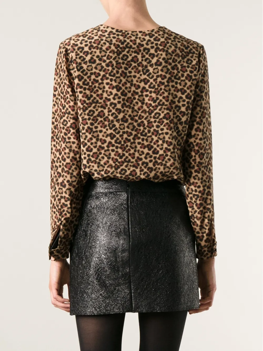 Saint Laurent leopard print blouse Bruin