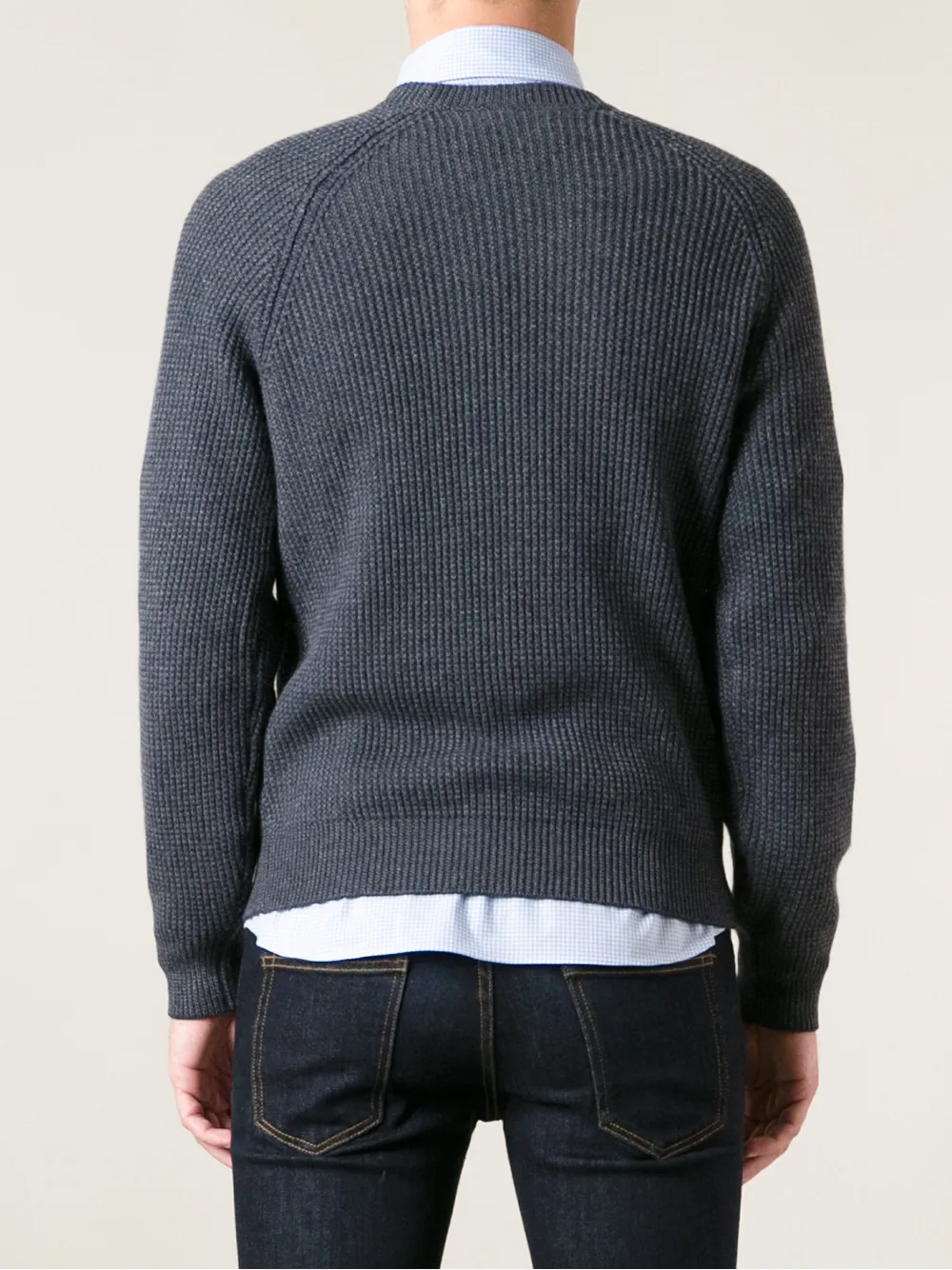 Brunello Cucinelli Ribbed Sweater In Blue