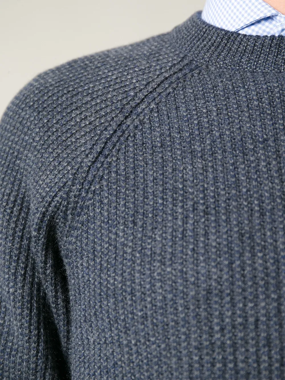 Brunello Cucinelli Ribbed Sweater In Blue
