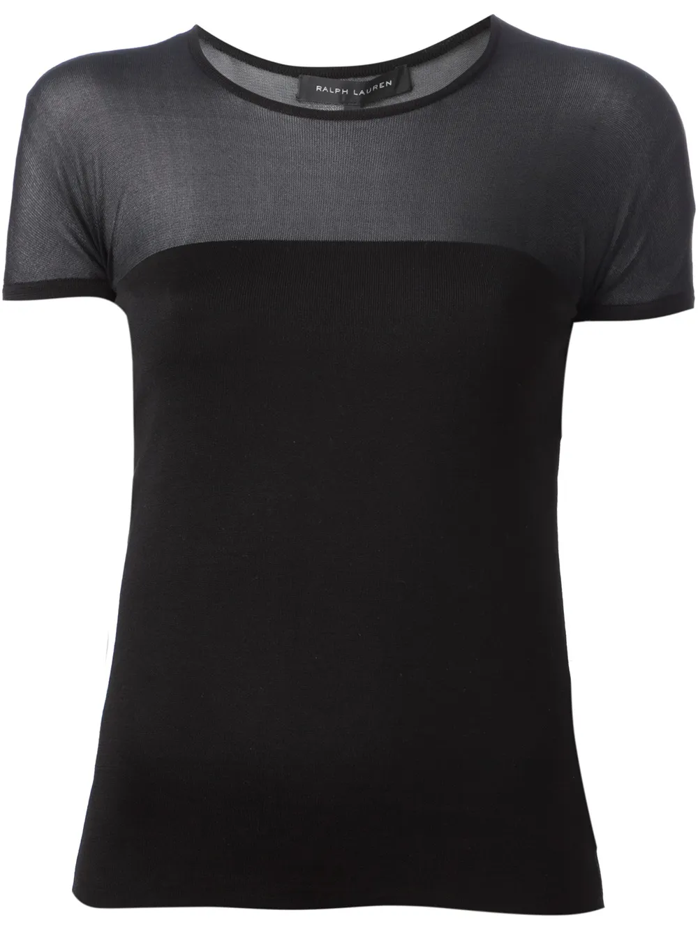 Ralph Lauren Collection sheer panel t-shirt | Black | Image 1