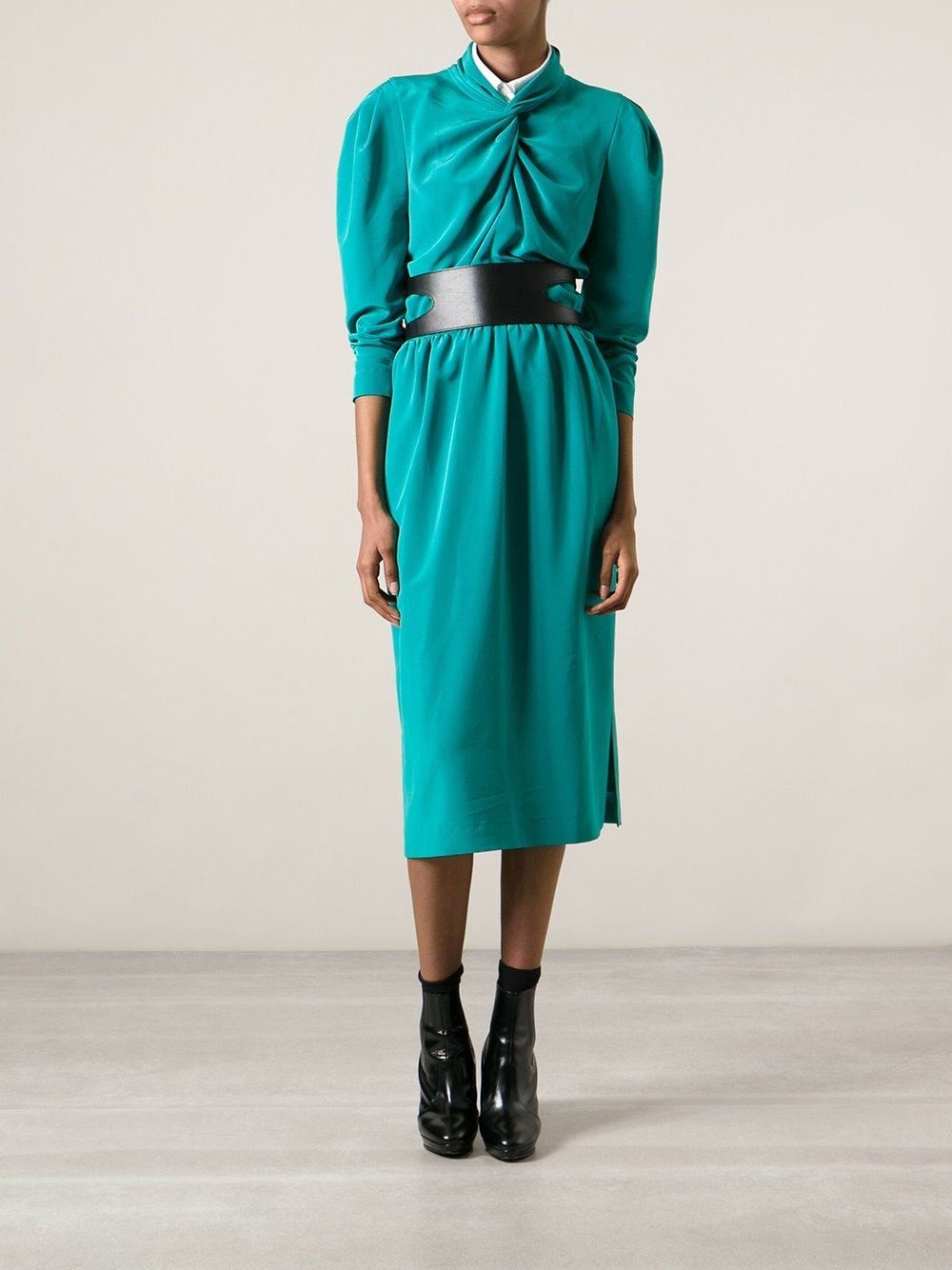 Balmain Pre-Owned draped dress - Groen