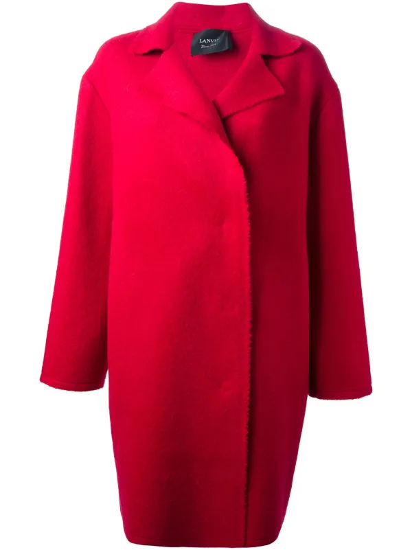 Lanvin Single Breasted Coat in Red