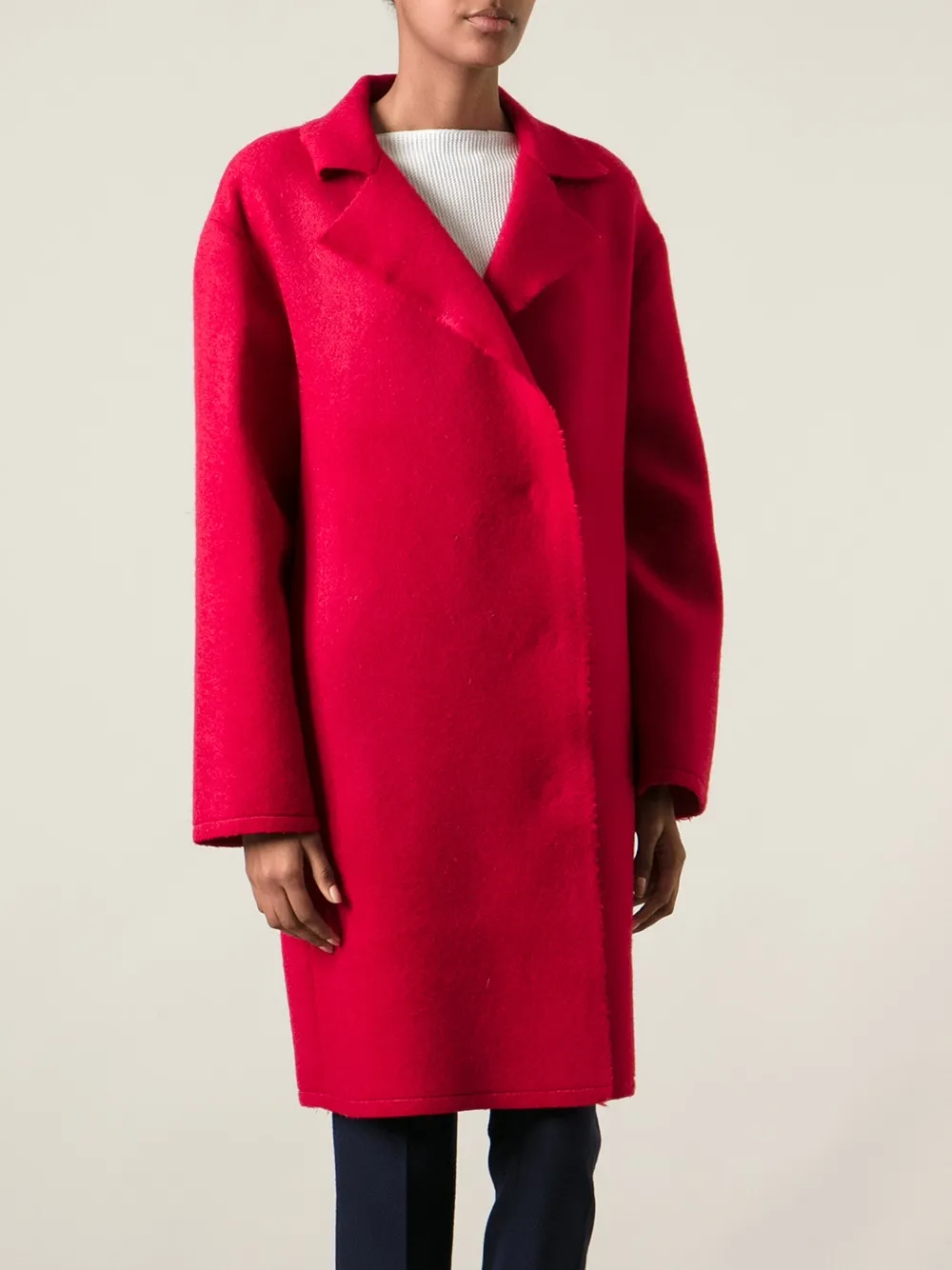 Lanvin Single Breasted Coat In Red