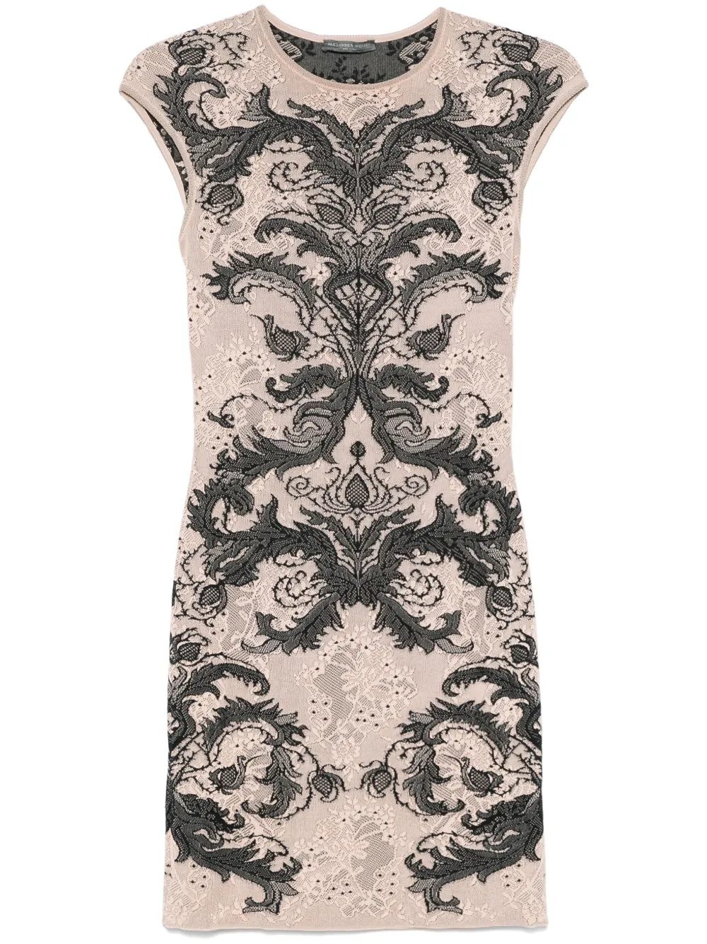 Alexander McQueen baroque lace jacquard dress Roze