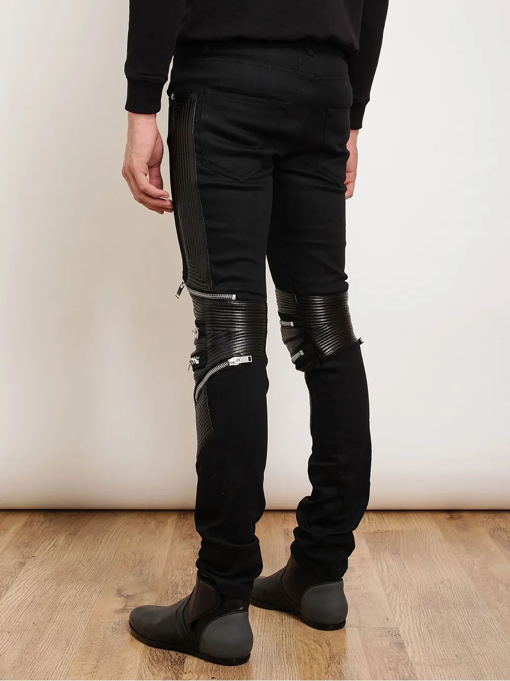 ysl biker jeans