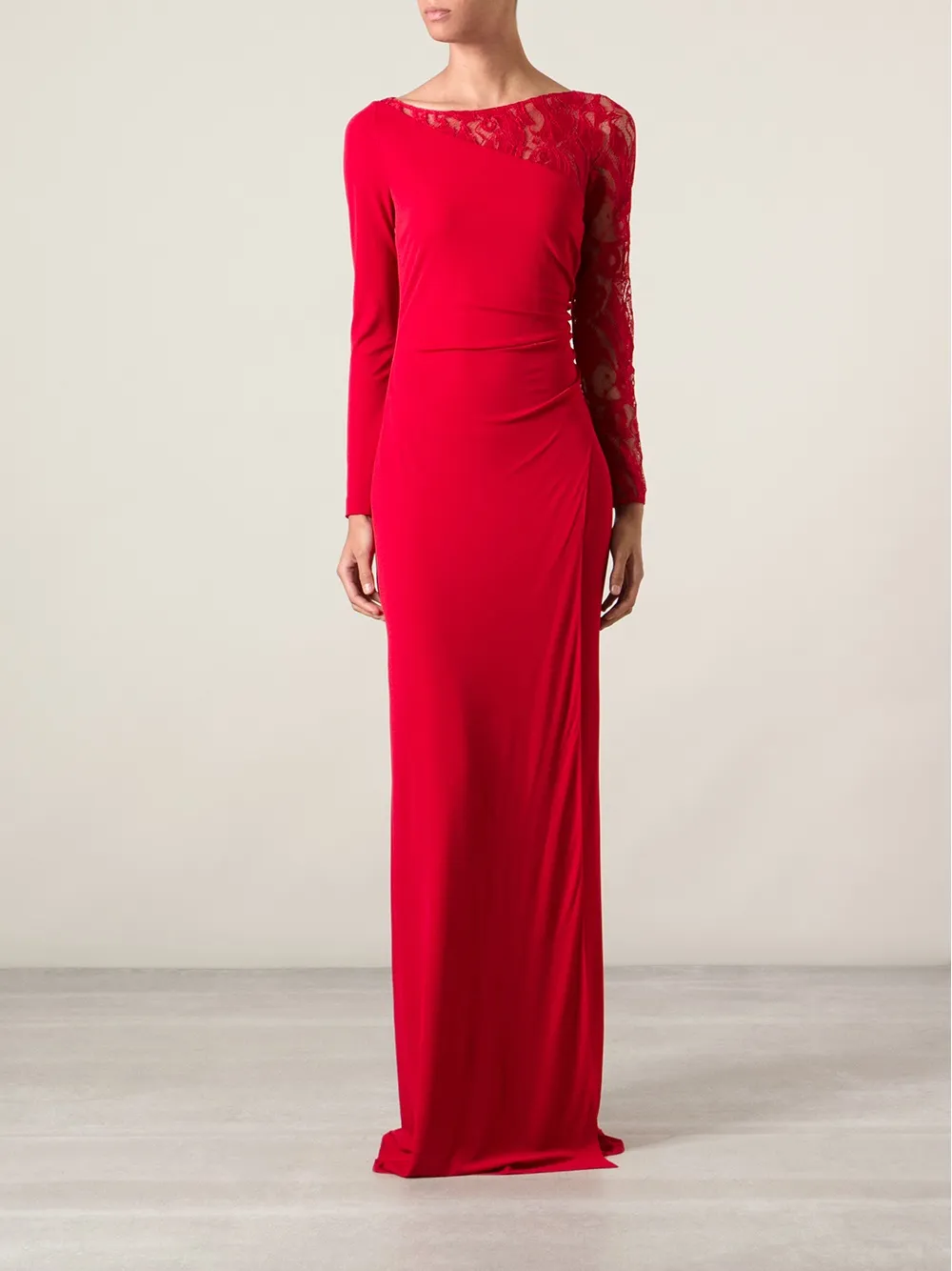 PUCCI long lace insert dress Rood