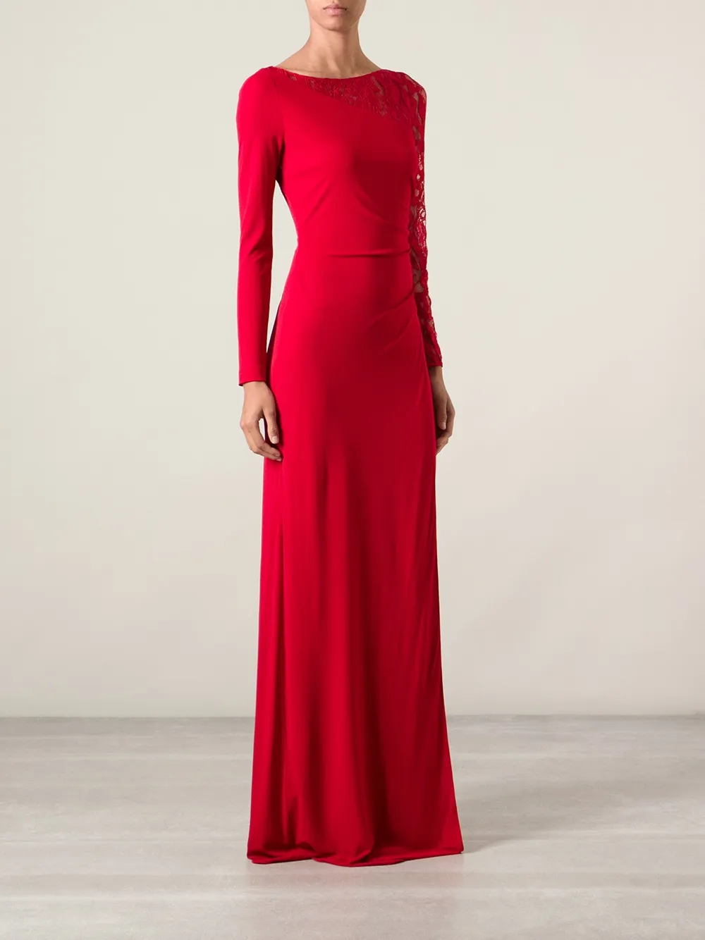 PUCCI long lace insert dress Rood