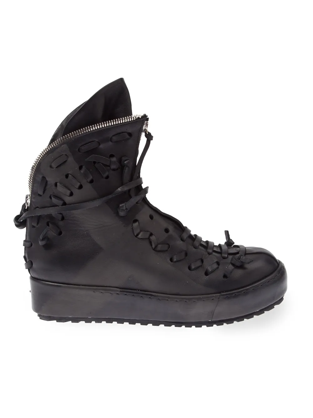 Artselab chunky zip hi-top sneakers | Black | Image 1