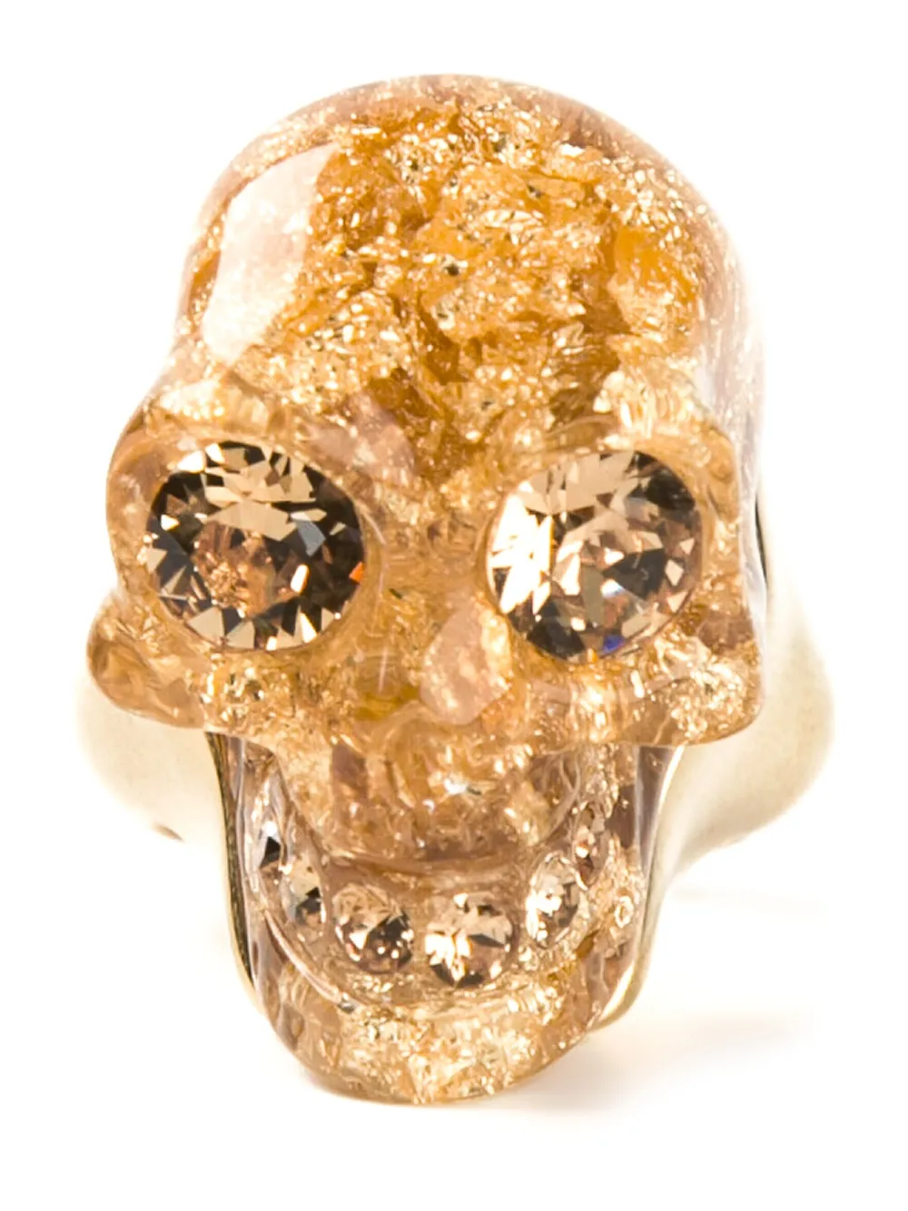 Alexander Mcqueen Skull Cocktail Ring In Gold