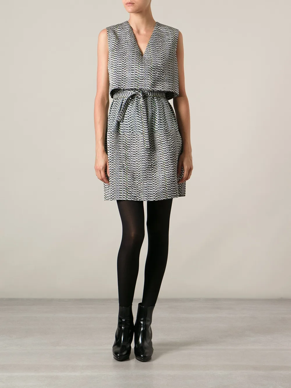 Kenzo 'White Noise' layered dress - Zwart