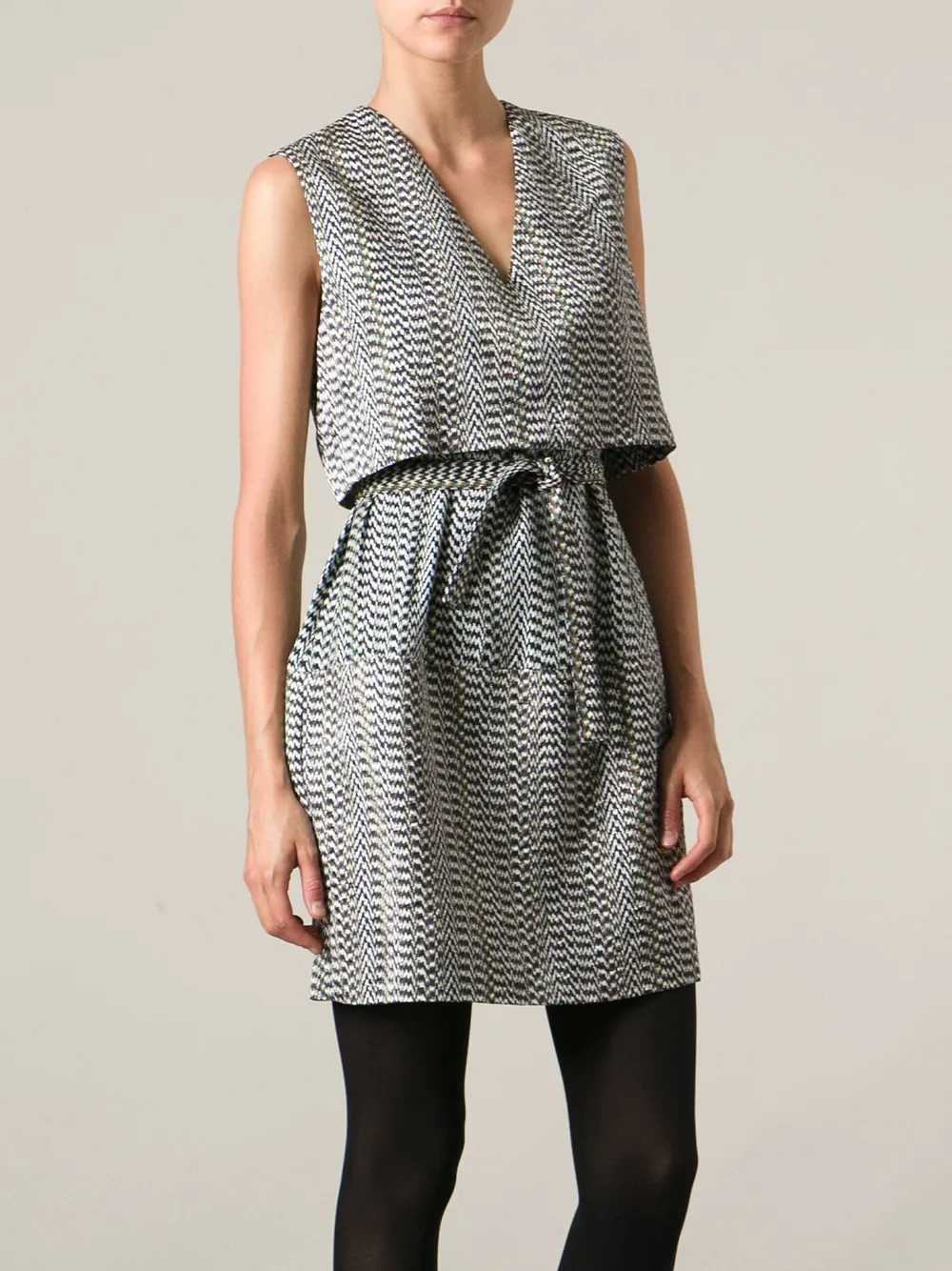 Kenzo 'white Noise' Layered Dress In Multi