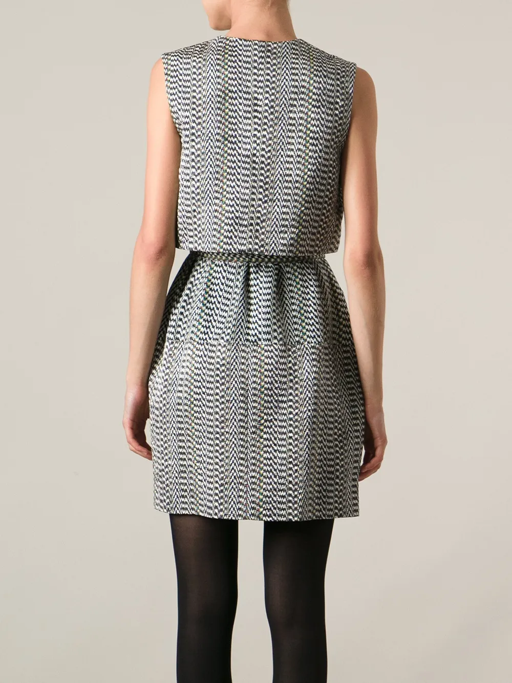 Kenzo 'white Noise' Layered Dress In Multi