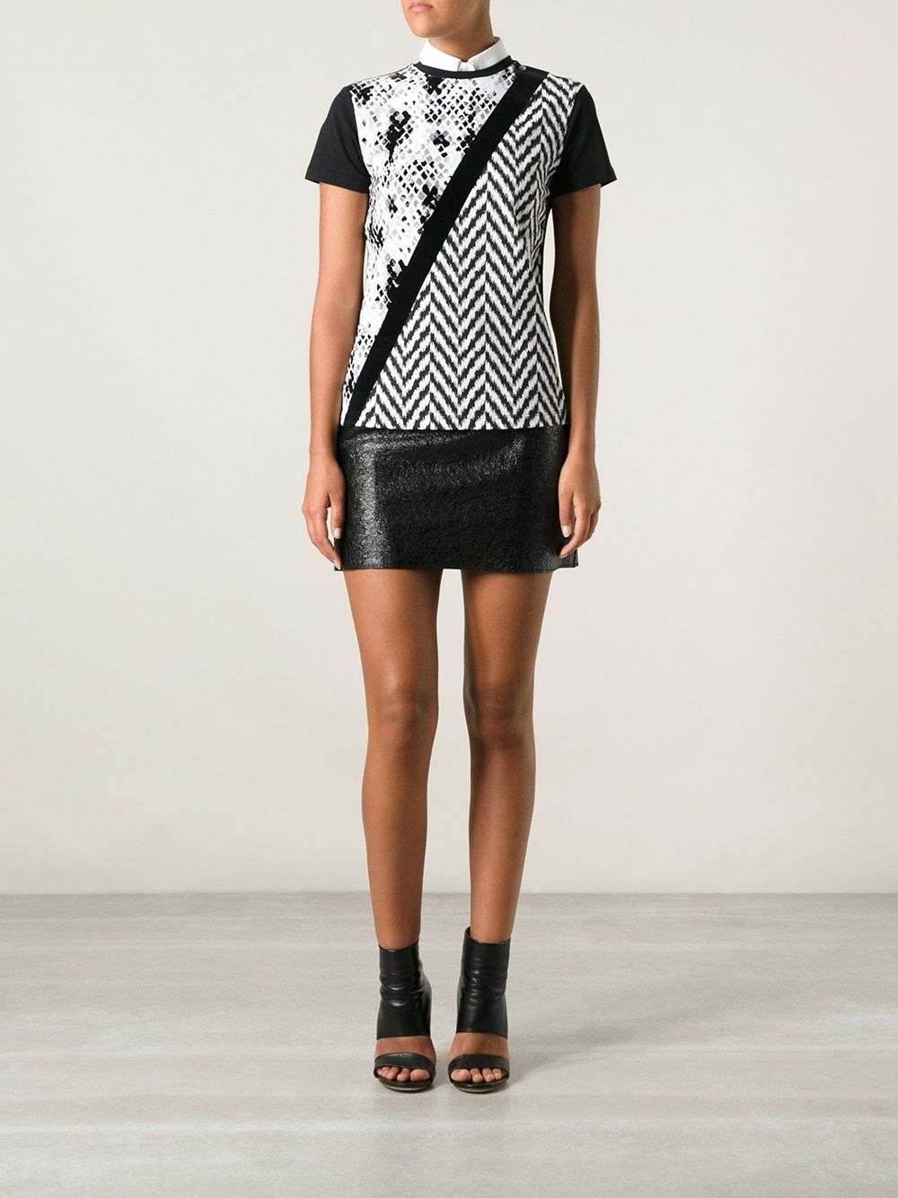 Emanuel Ungaro mixed print T-shirt - Zwart