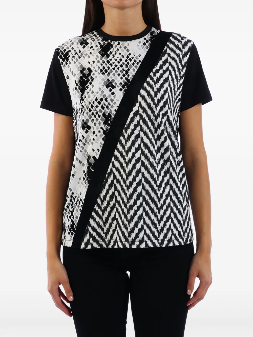 mixed print T-shirt