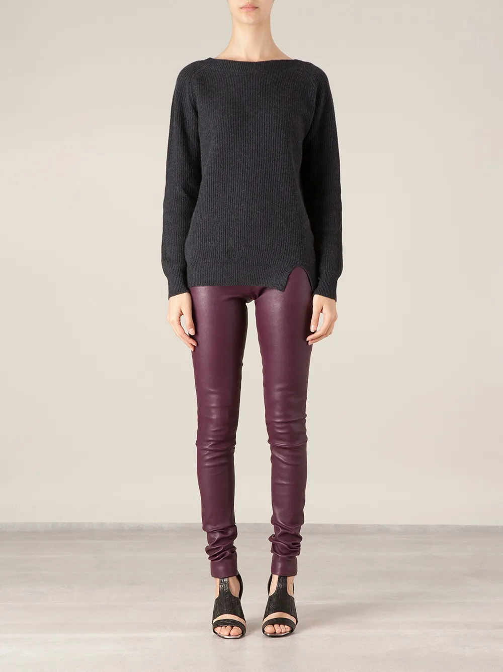 Stouls Leather Slim Trousers In Pink
