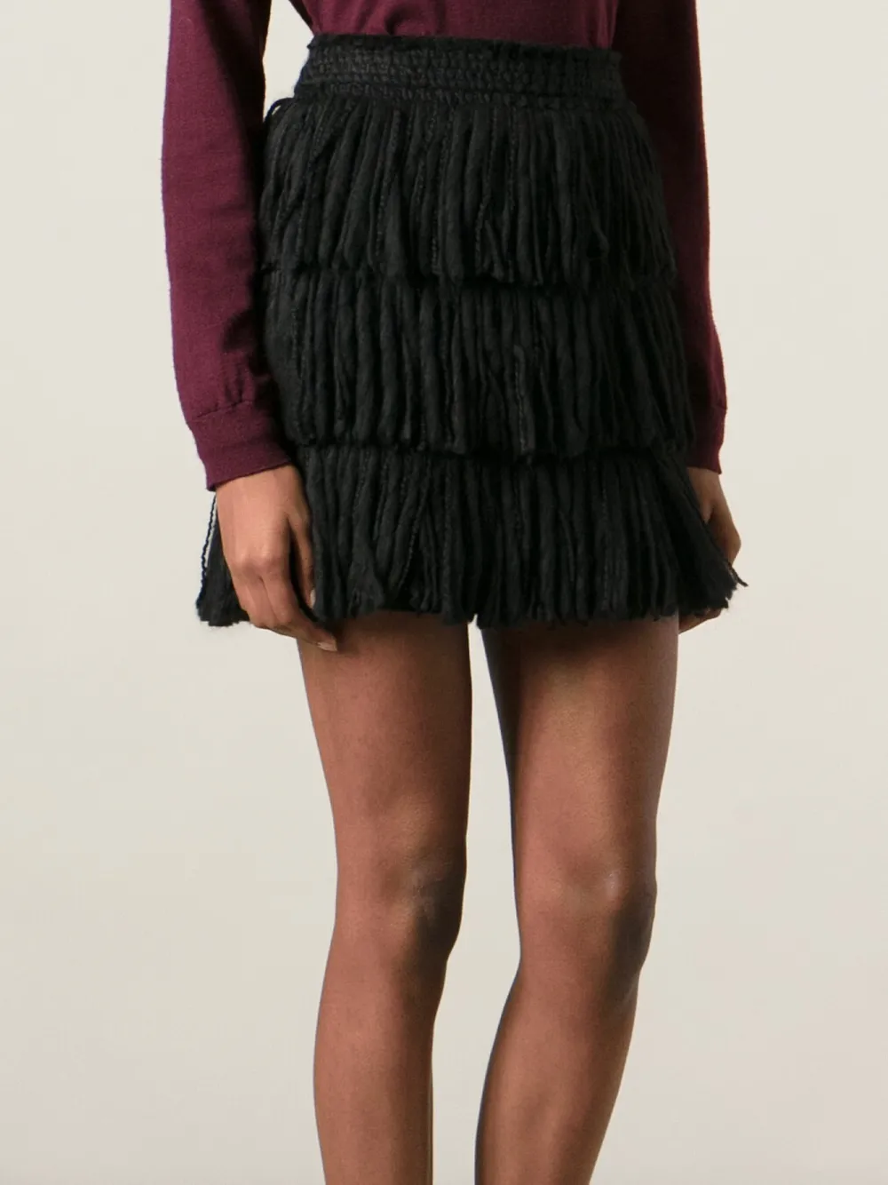 Lanvin fringed skirt Zwart