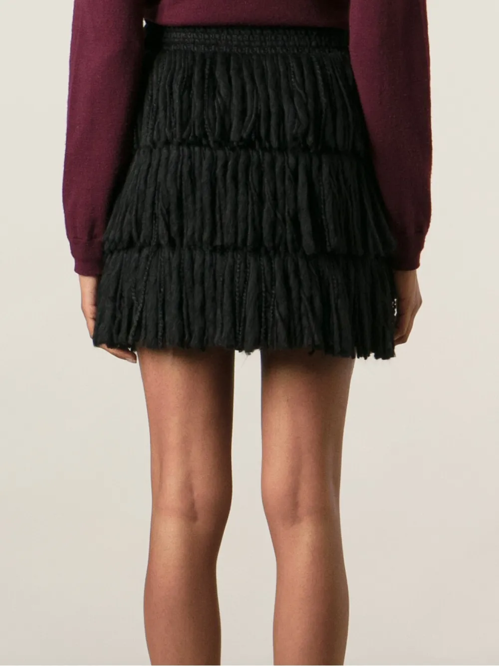 Lanvin fringed skirt Zwart