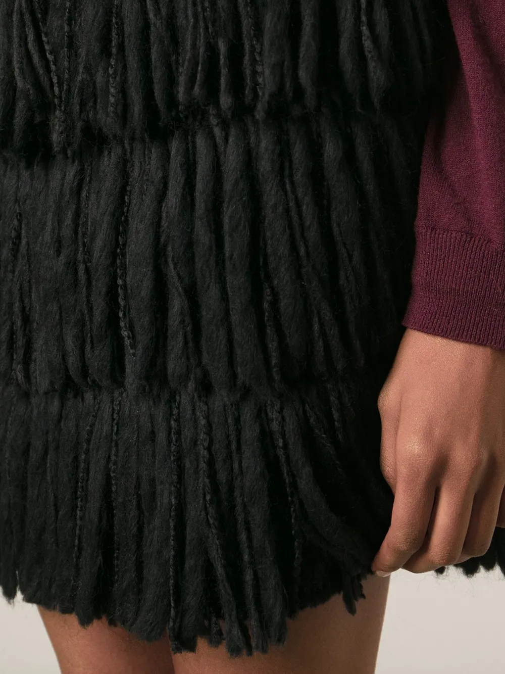 Lanvin fringed skirt Zwart