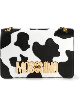 Moschino Cow Hide Effect Shoulder Bag Farfetch Moschino Cow Hide Effect Shoulder Bag