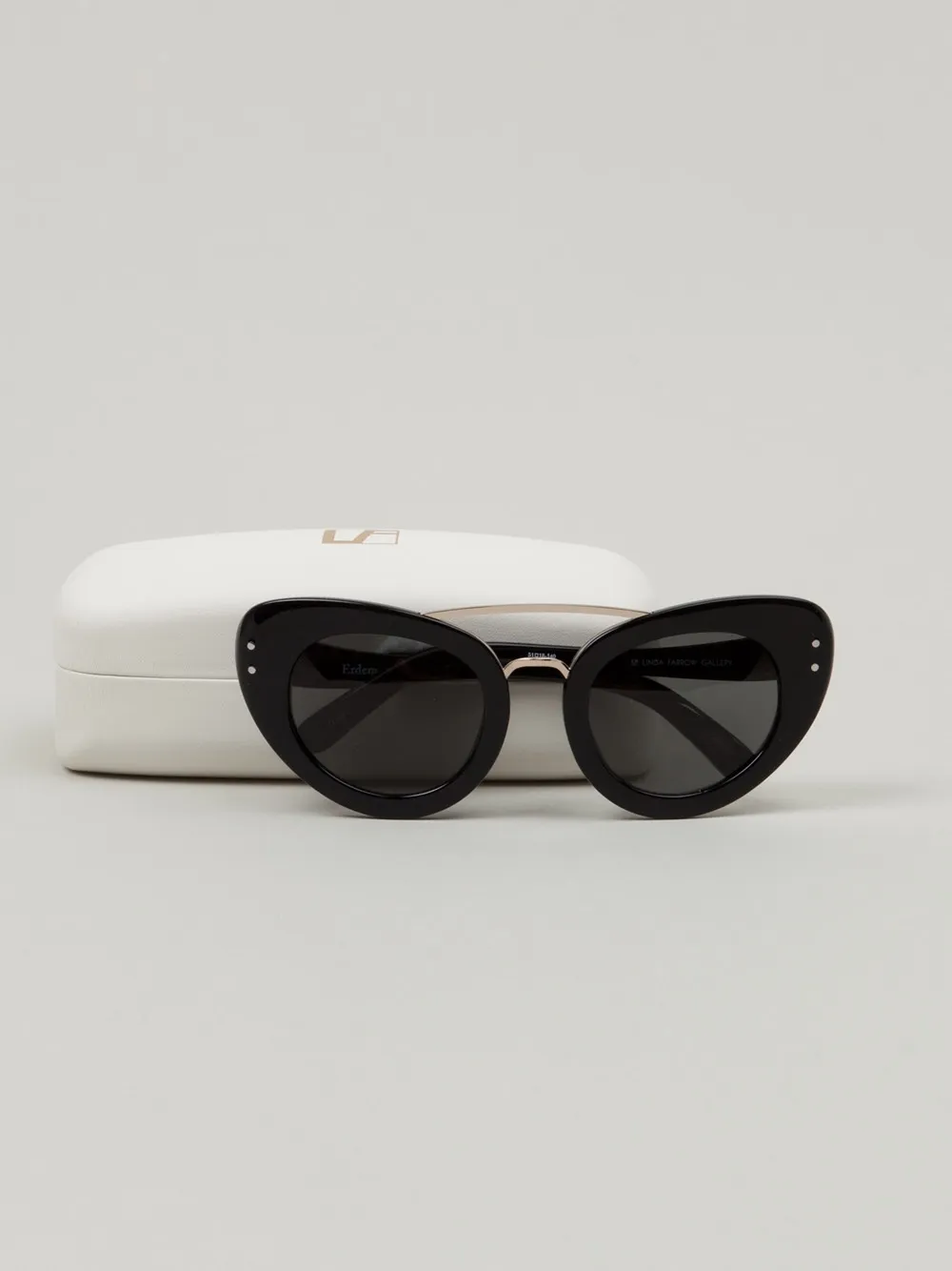 Linda Farrow 'Erdem 7' diamante browline sunglasses Zwart