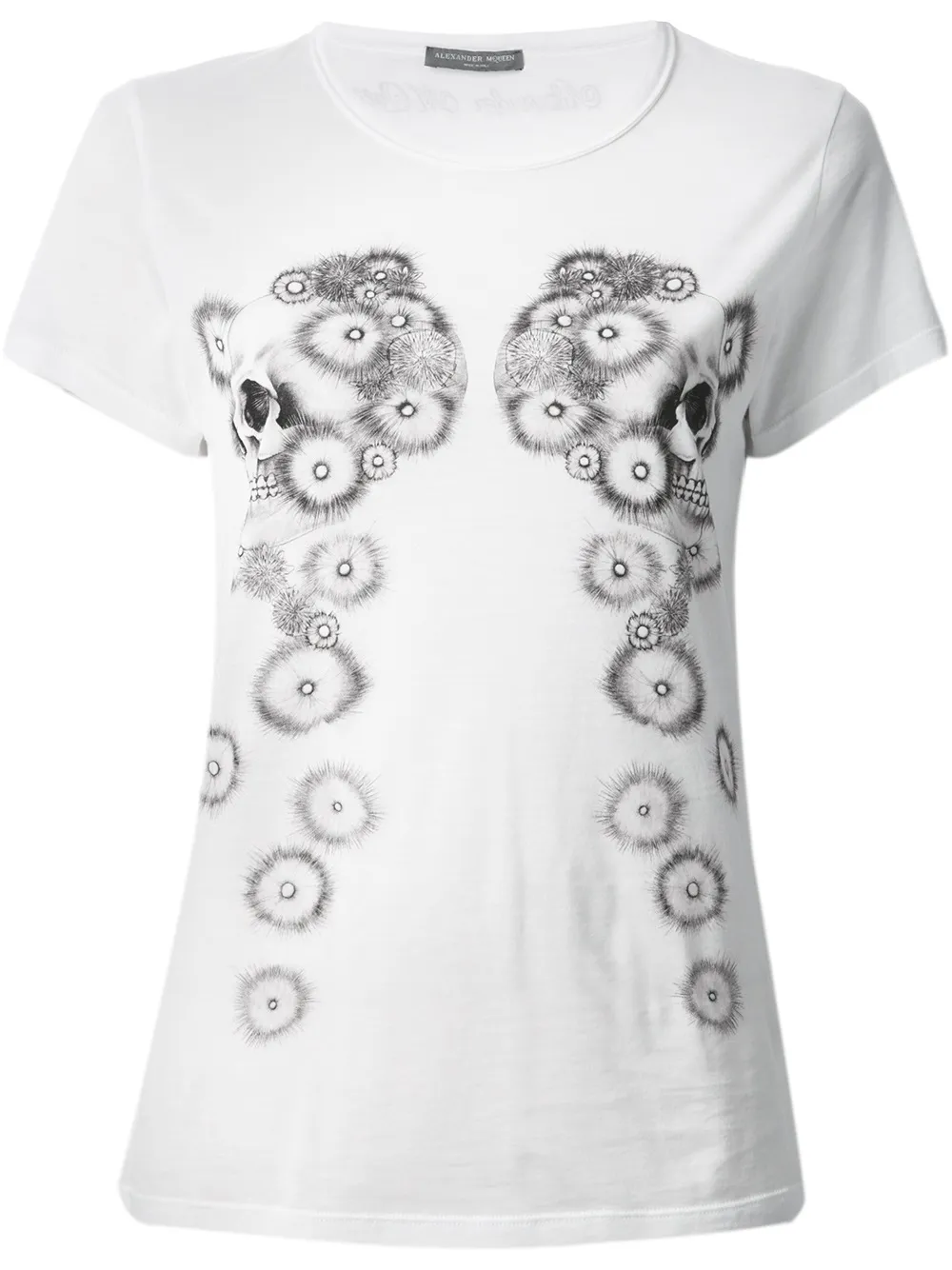 Alexander McQueen double skull print T-shirt - Weiß