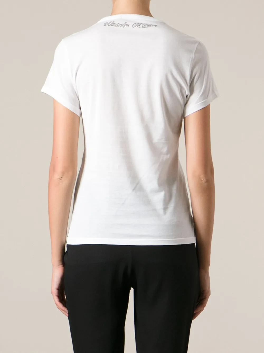 Alexander McQueen double skull print T-shirt Wit