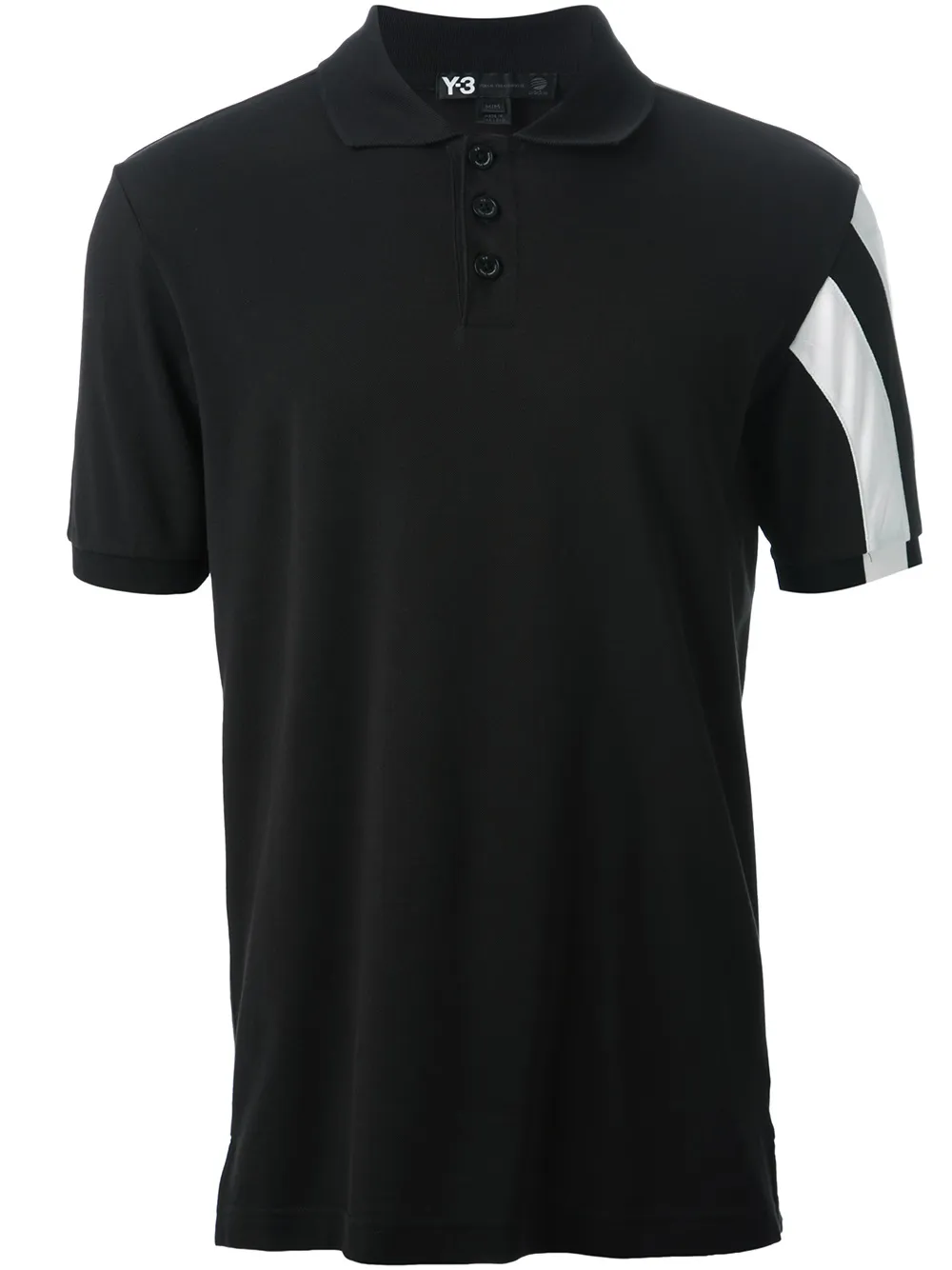 Y-3 contrasting striped sleeve polo shirt - Nero