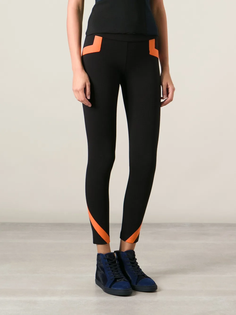  Y 3 Stripe Detail Leggings   Schwarz 