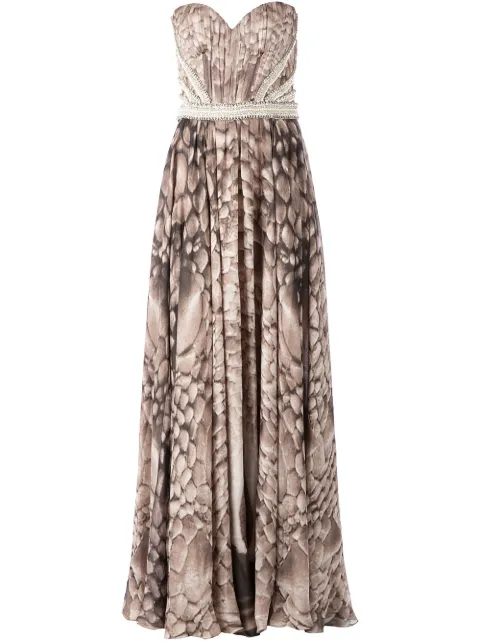 Kristian Aadnevik sweetheart neckline printed strapless dress