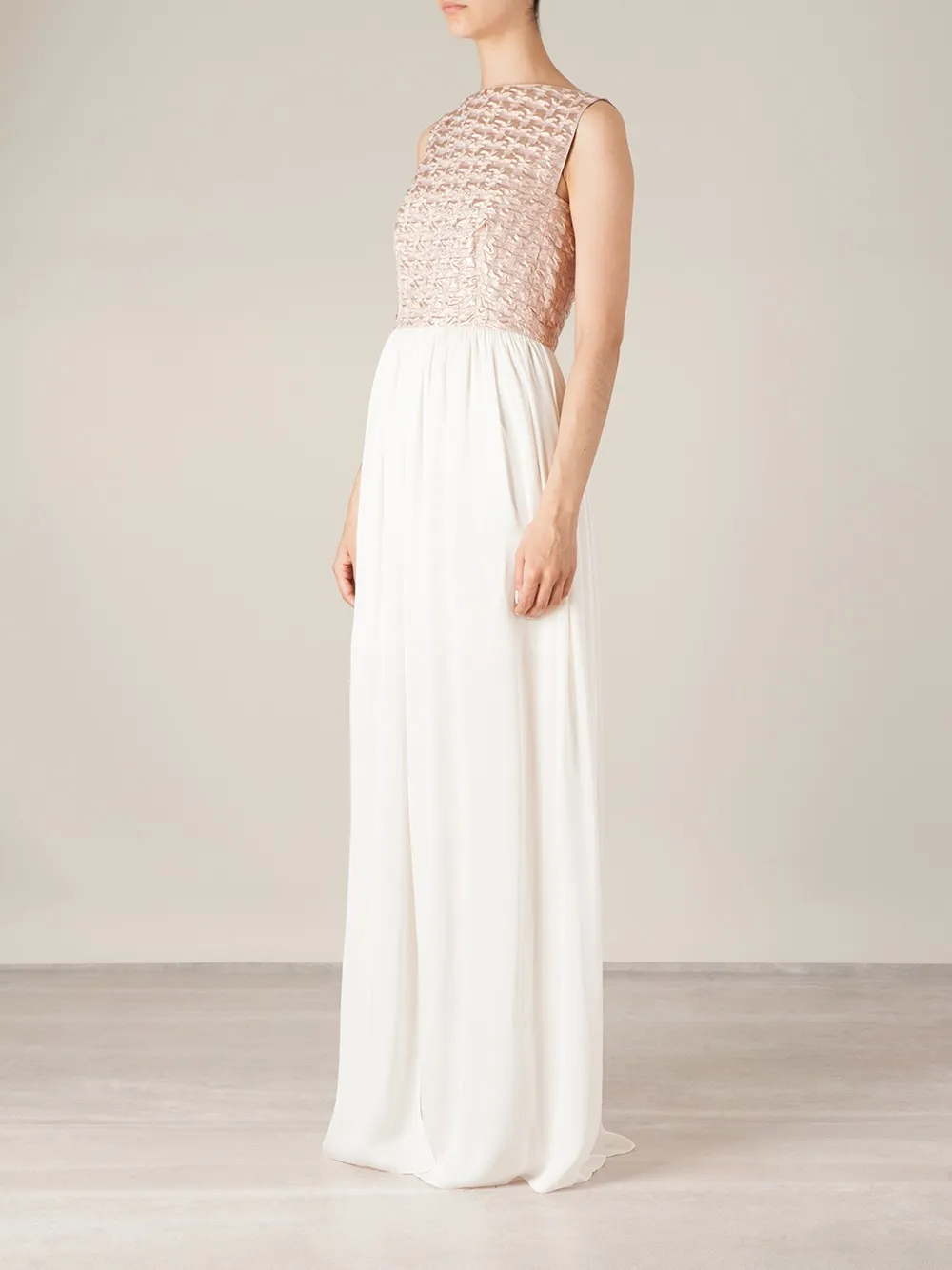 Maison Rabih Kayrouz Puckering Sleeveless Gown In Multi