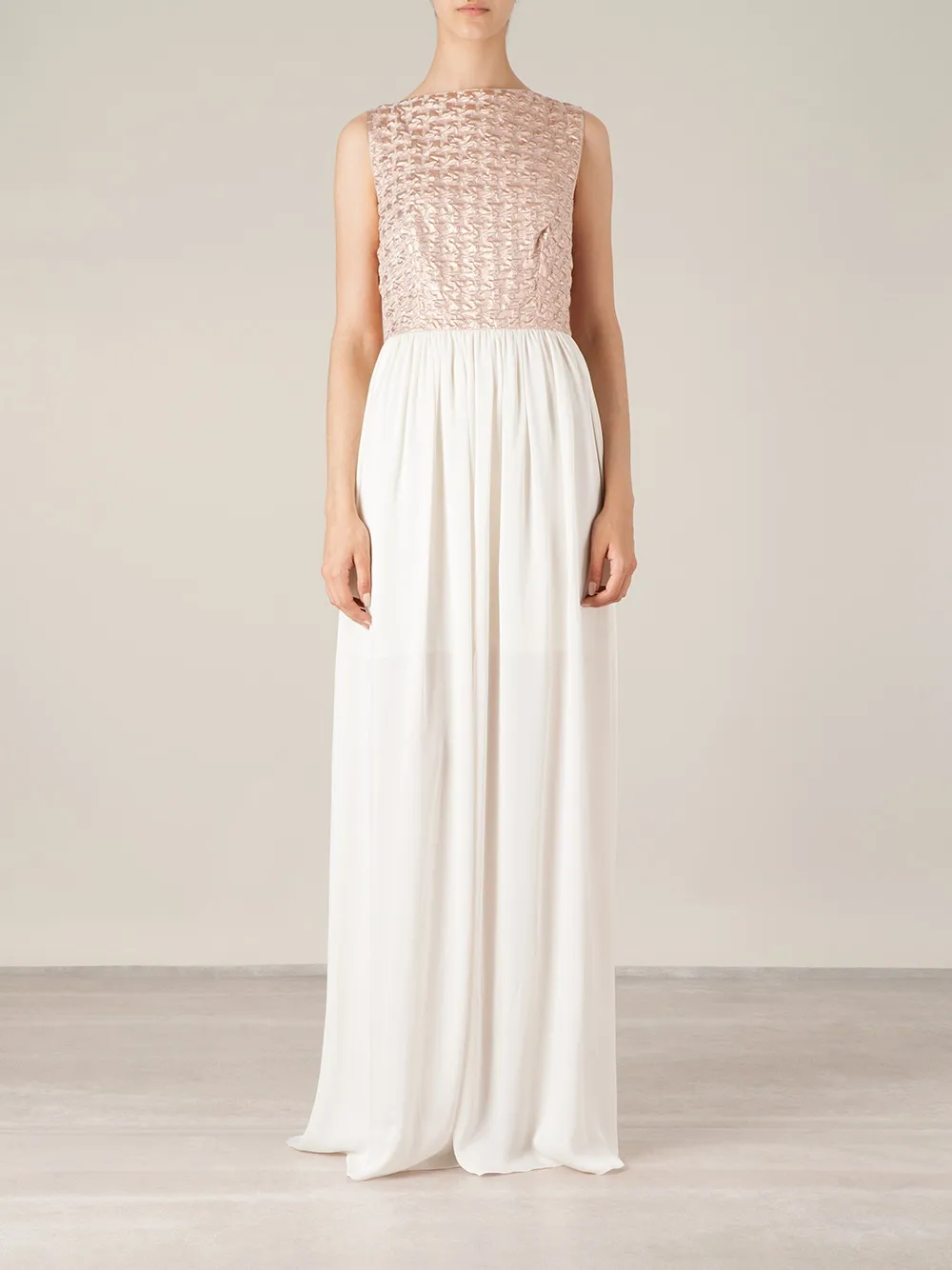 Maison Rabih Kayrouz Puckering Sleeveless Gown In Multi